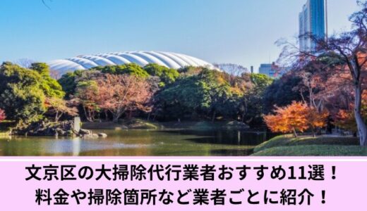 文京区の大掃除代行業者おすすめ11選！料金や掃除箇所など業者ごとに紹介！
